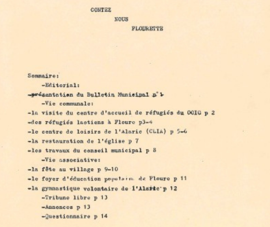You are currently viewing 1981 : “Contez-nous flourette” le premier bulletin municipal.